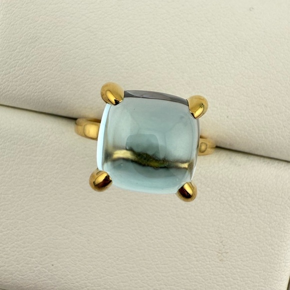 Tiffany & Co. 8ct Blue Topaz Sugar Stack Ring 18k Yellow Gold 8.25 💙 - Picture 3 of 13